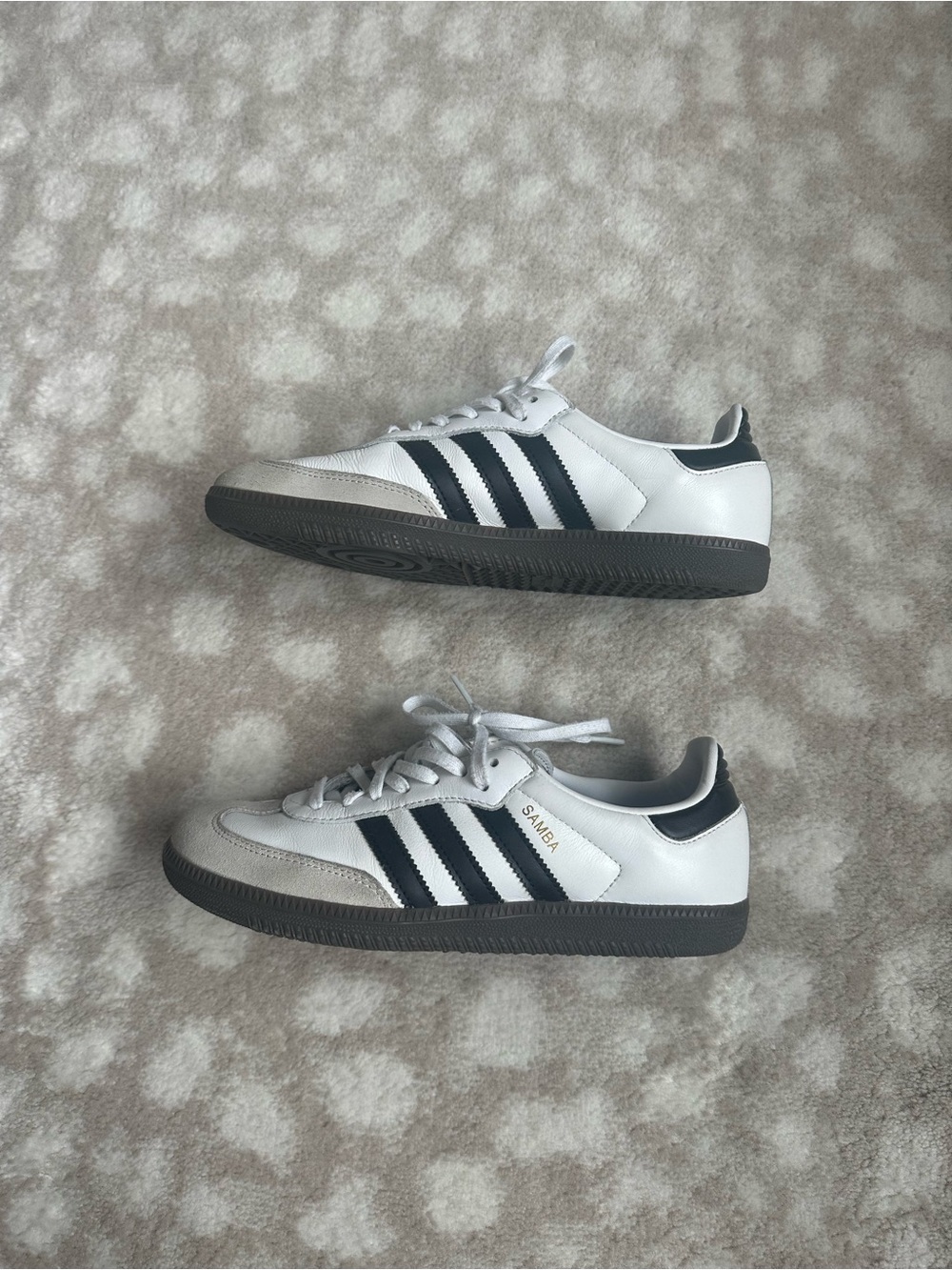adidas White and Black Samba Low-Top Sneakers